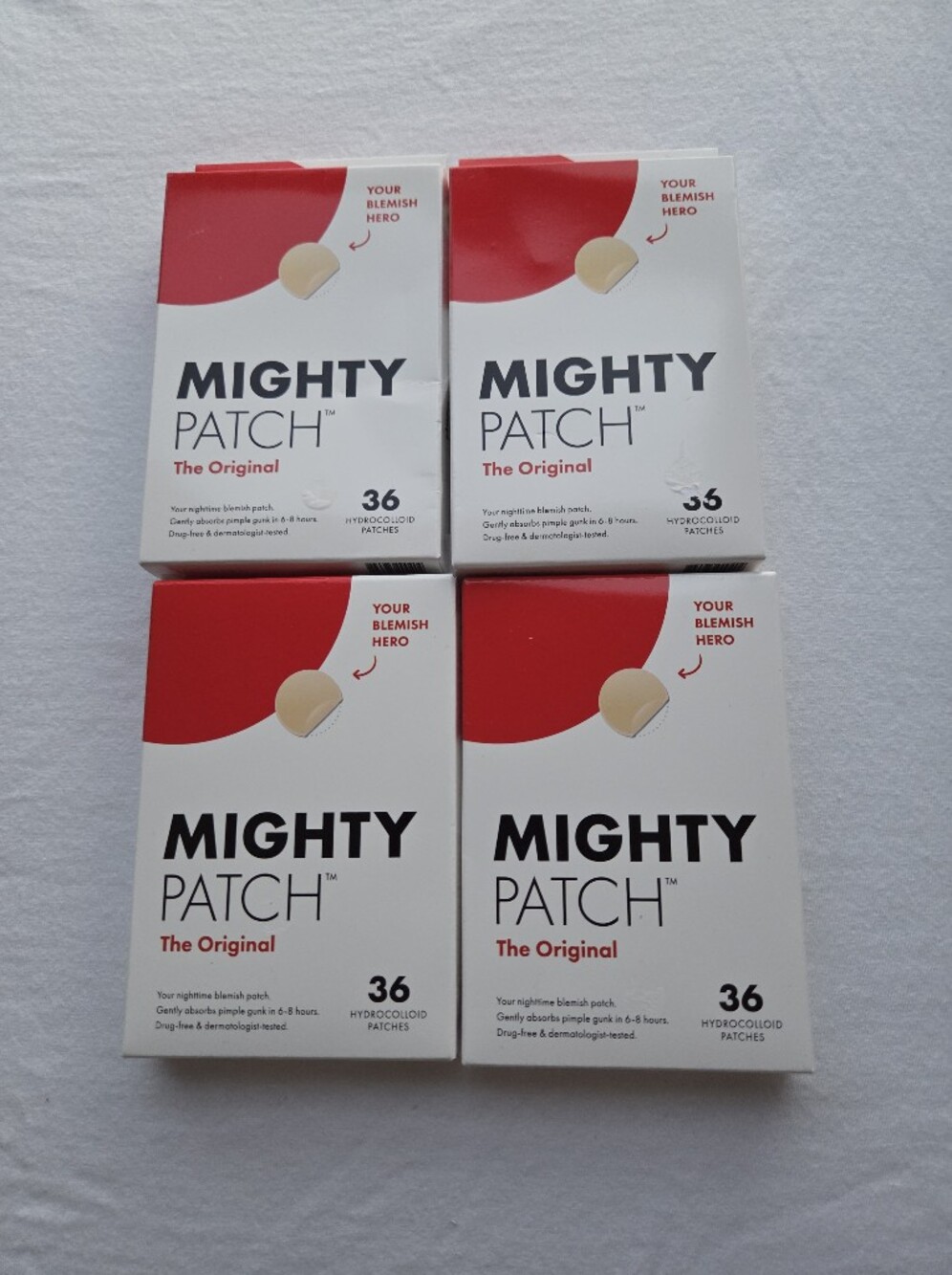 Mighty Patch The Original Hydrocolloid Acne Blemish Patches  36ct x 4